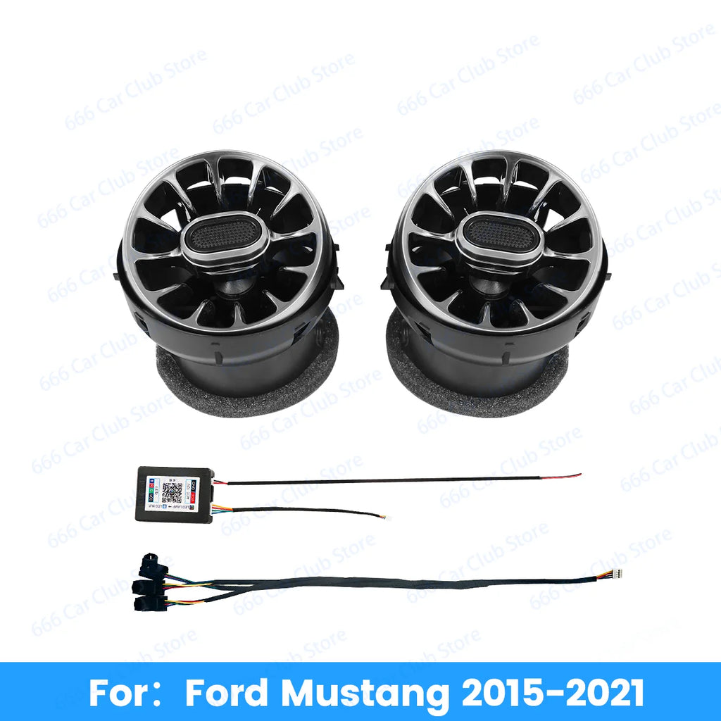 256 Colors Vents Ambient light For Ford Mustang   New 2015-2021 Car LED Dashboard Air Conditioning Turbine LED  Air Outlet