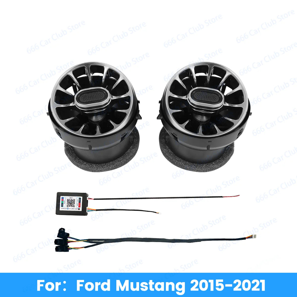 256 Colors Vents Ambient light For Ford Mustang   New 2015-2021 Car LED Dashboard Air Conditioning Turbine LED  Air Outlet