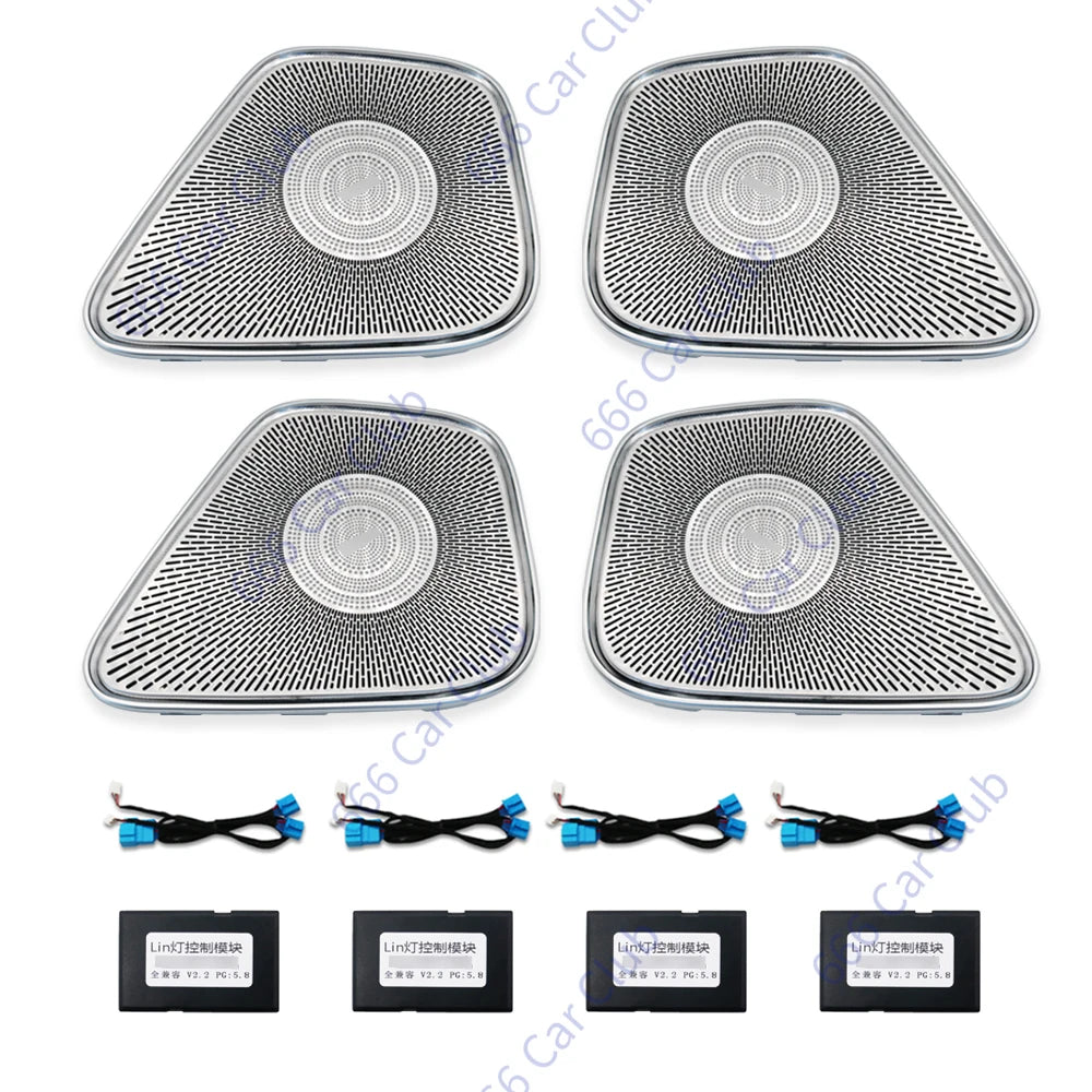 64 Colours LED Speaker Cover For Mercedes Benz W177 W118 W247 GLB GLA CLA A B Class Car Door Audio Decorative Lamp Ambient Light