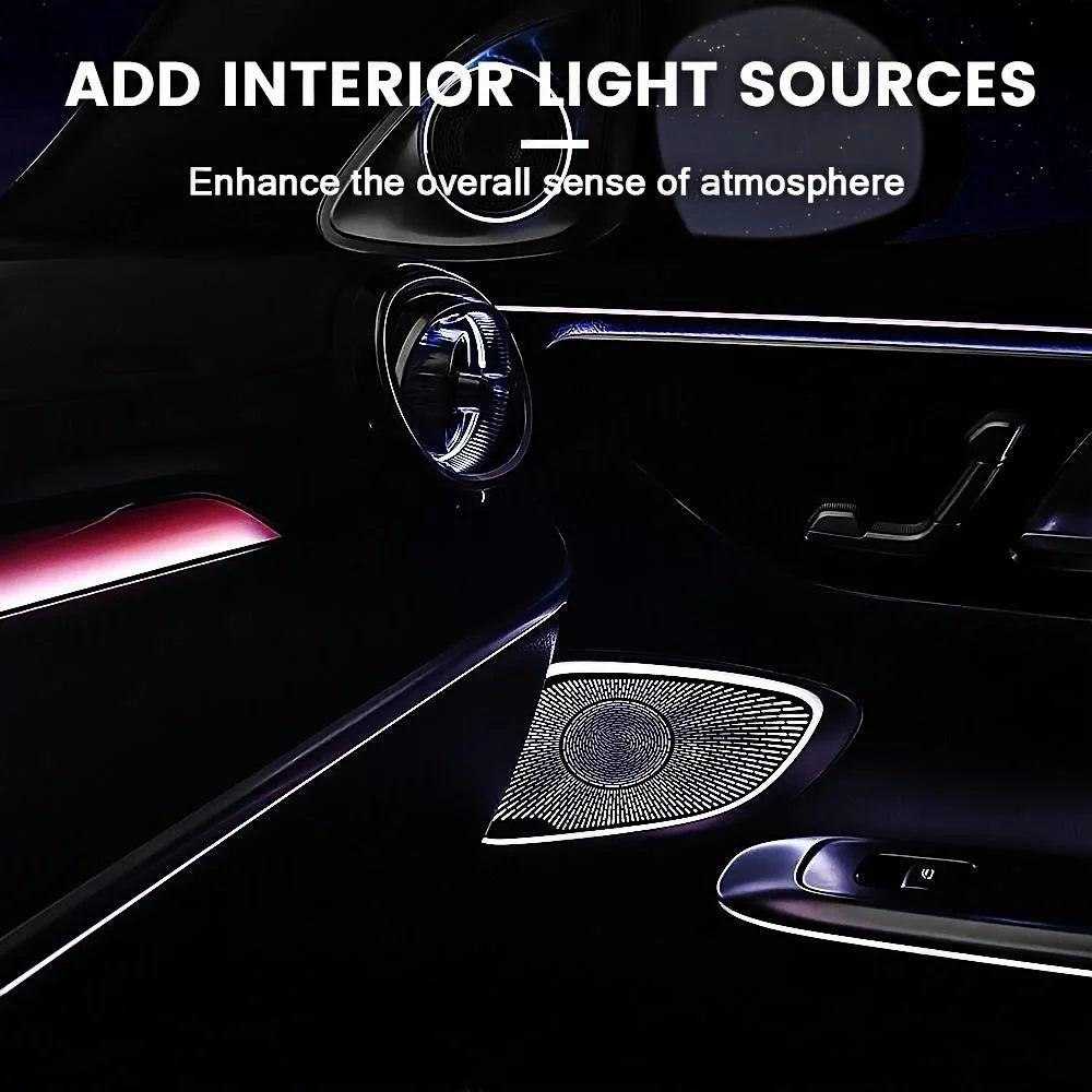 64 Colors LED Metal Speaker Cover Speaker Horn Refit Auto Parts Decorative Lamp for Mercedes Benz C-class GLC W206/X254 Car