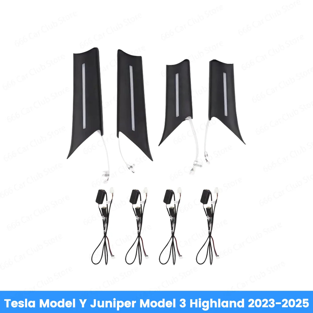 Ambient Lighting 4-Door Color Handle Lights for Tesla Model Y Juniper Model 3 Highland 2023-2025 Interior Car Light Upgrade