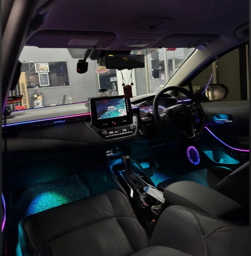 Car Interior Ambient Lighting For Toyota Corolla 2019-2025 RHD Starry Sky 64-color LED Symphony Orchestra Armrest Light