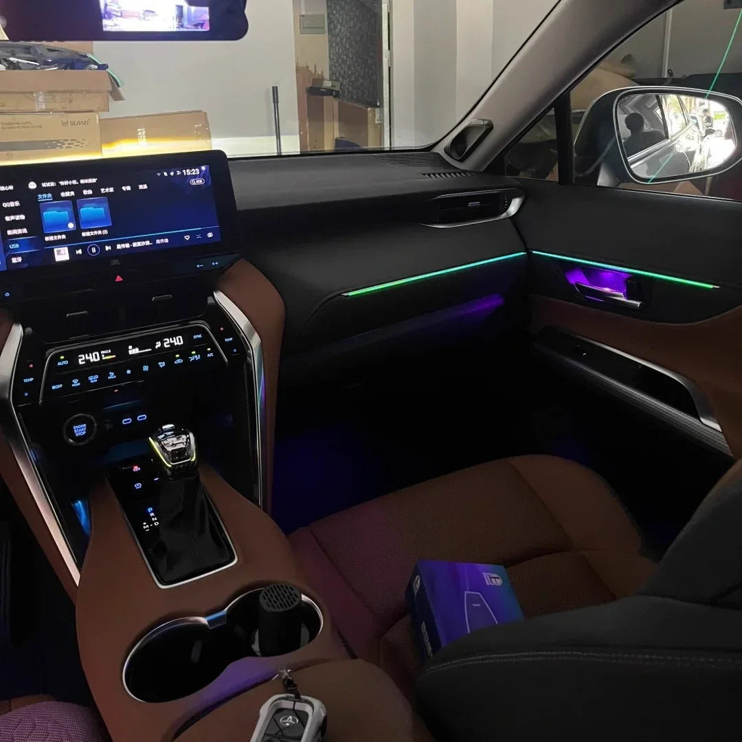 Upgraded 12V 3-5W Car Interior 64 Color Ambient Light For Toyota Harrier/Veloz LED Dynamic Symphony Atmospheric Light Kit