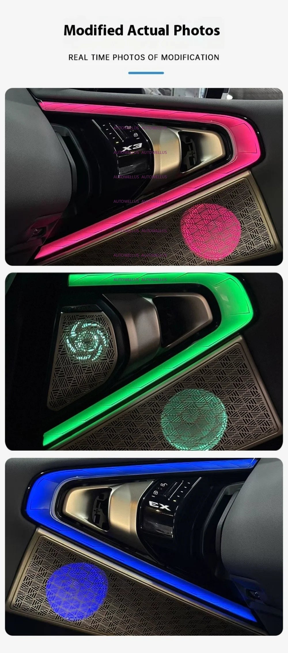 NEW For BMW X3 G45 G48 2025 Speaker Covers Grille Decorative Atmosphere Lamp Car Luminous Tweeter Treble Speaker Panel Refit