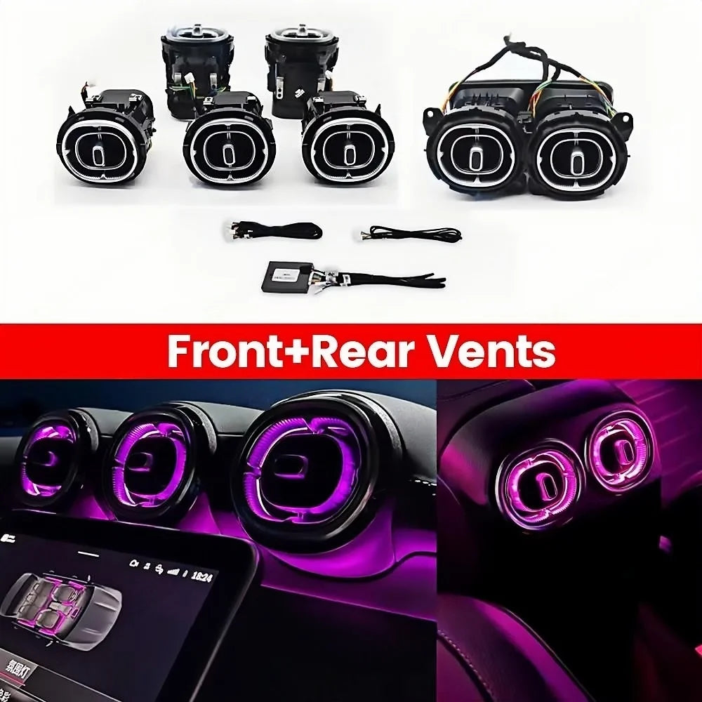64 Colors For Mercedes Benz C-Class W206 Led Turbine Nozzle Ambient Light Air Vent Lamp New Outlet Turbo Interior Air Vent