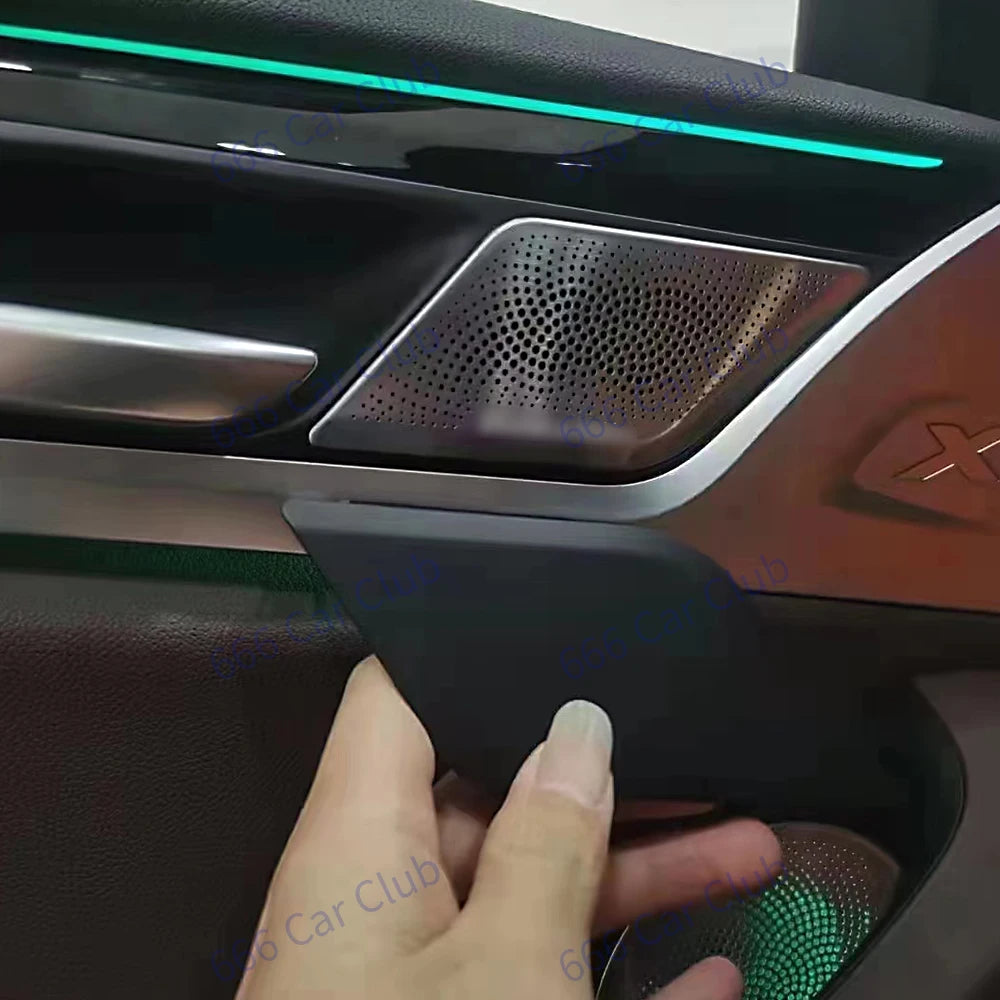 11 Colours LED Speaker Cover Grille For BMW New X3 X4 IX3 G01 G02 Car Midrange Tweeter Metal Horn Cover Decorated Ambient Lights