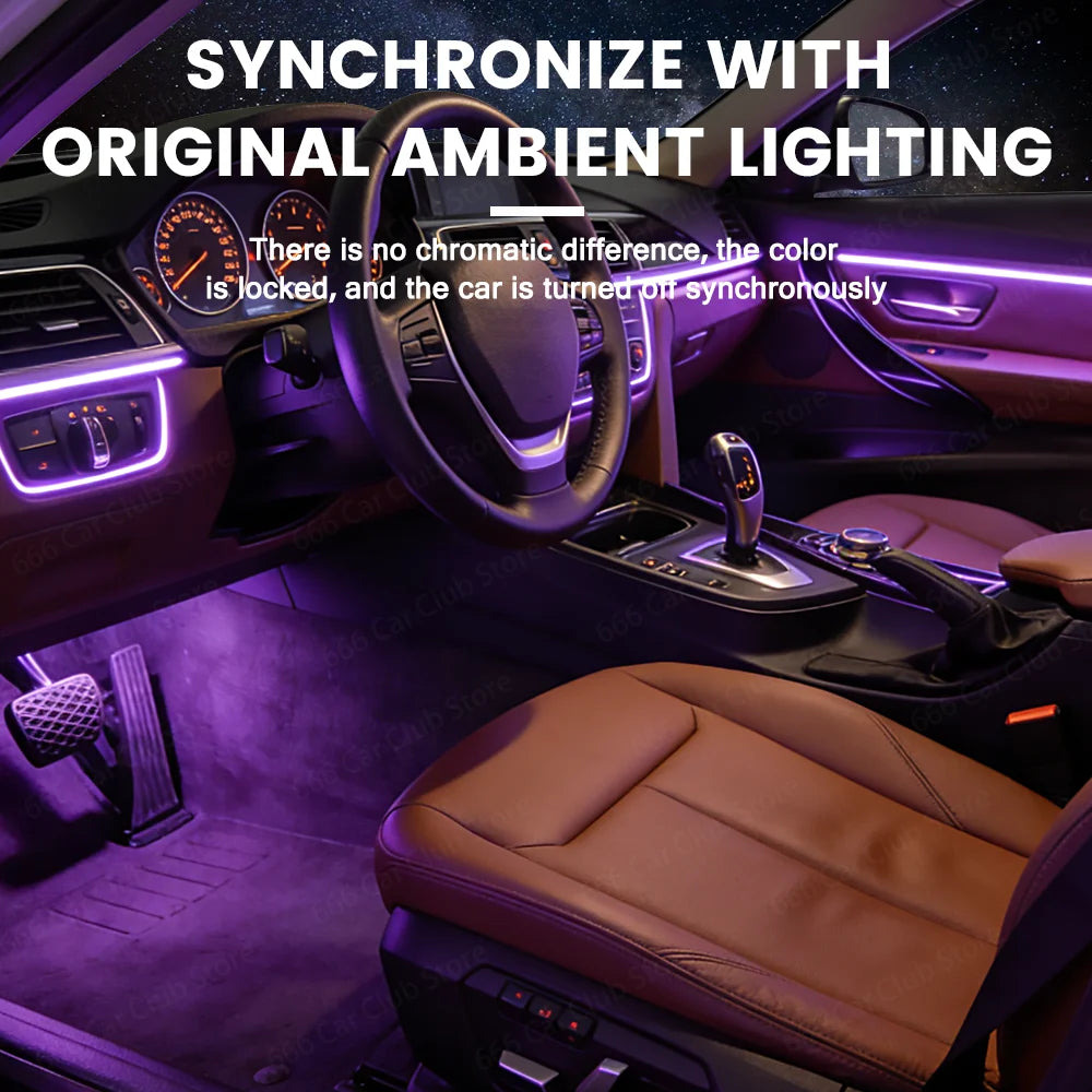 256 Color RGB APP controls Ambient Lighting For BMW 3 Sories F30 3GT Automotive Colored Decorative Light Accessories