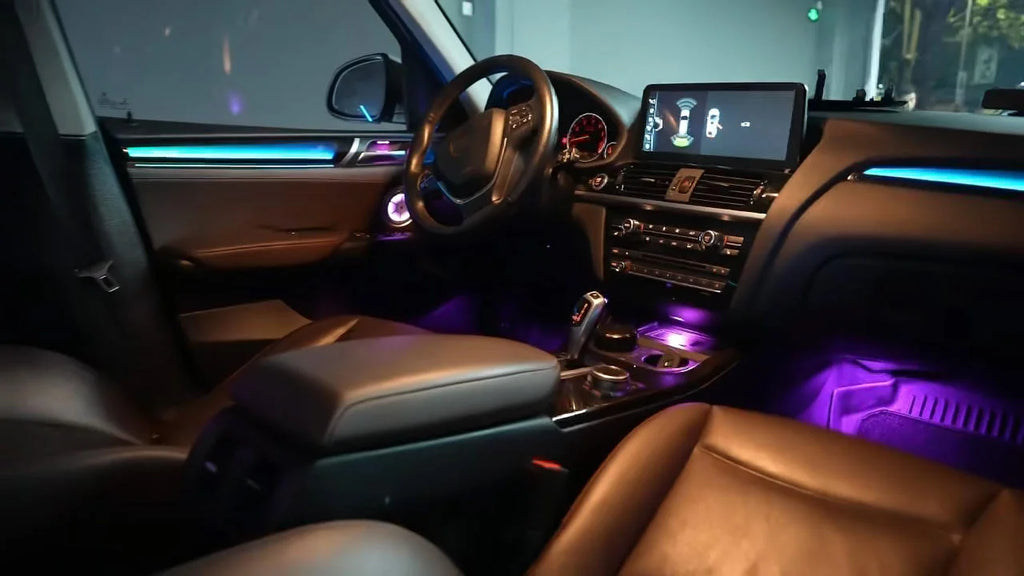 64 Color Rainbow Symphony Car Ambient Light for BMW X3 X4 F25 F26 2012-2017 Interior Atmosphere Lighting 12v Led Lights bar