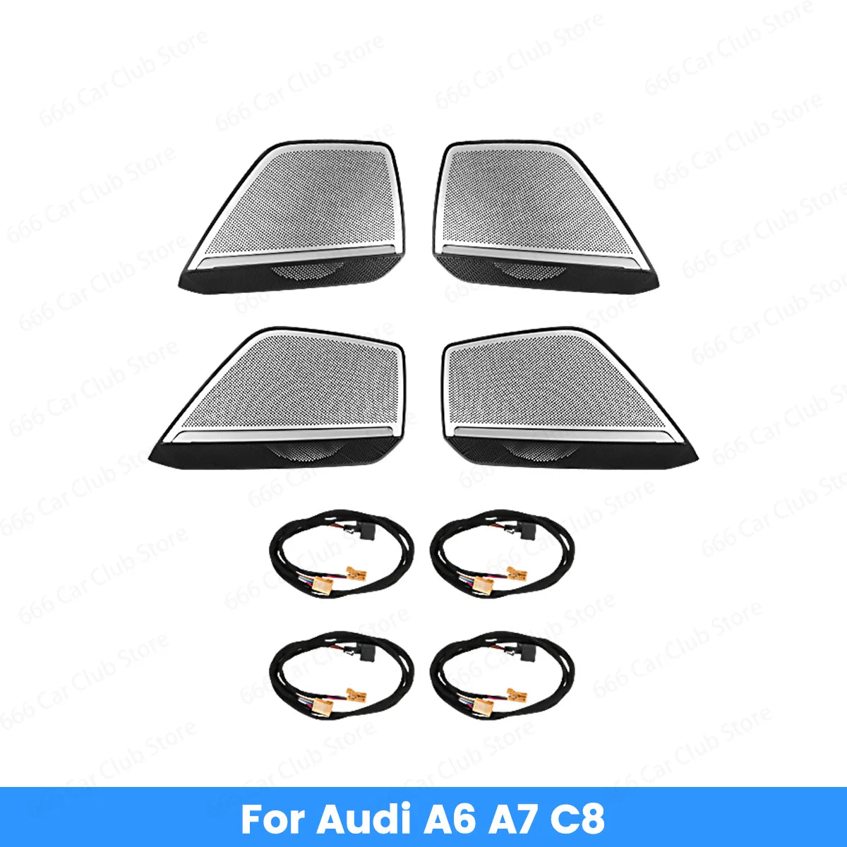 For Audi A6 A7 C8 LED Speaker Cover Door Audio Decorative Ambient Light Car Horn Trim Panel-Custom Fit for Enhanced Car Interior