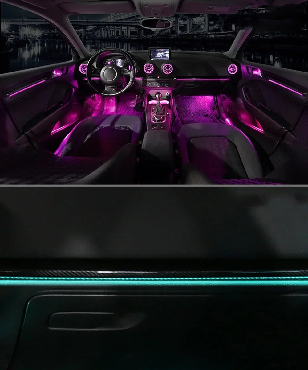 OEM Size 25 Leds Rainbow Kit For Audi A3 8V 8Y S3 RS3 2013+ Decorative Ambient Light Air Vent Atmosphere Lamp illuminated Strip