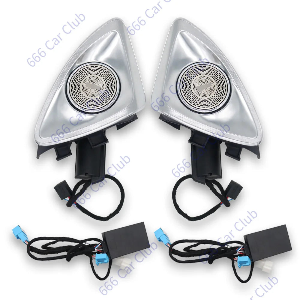 64-Colour 4D Rotary Treble For Mercedes Benz W205 W213 W222 W206 W223 X253 W177 GLB C E S C-Class Car LED Tweeter Speaker Horn