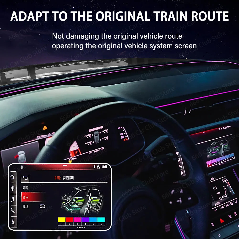 32 Colors LED Car Instrument Desk Lamp Adjustable Dimming for Audi A4 A5 Q5 B9 A6 A7 C8 Interior Lighting