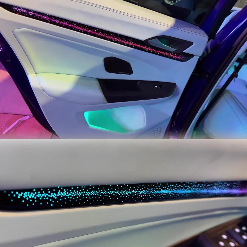 Dynamic 64-Color LED Rainbow Car Ambient Light For 2021-2025 Volkswagen Golf 8 Starry Sky Interior Atmosphere Light