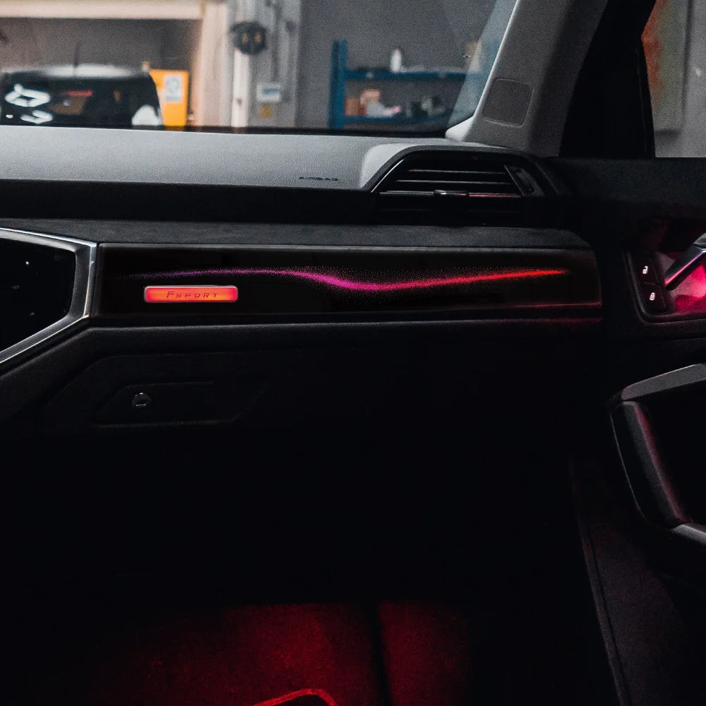 Automotive Inter LED Ambient Light For Audi Q3 2019-2024 OEM 29 Leds Matte Silver Star River Rainbow Kit Screen  APP control