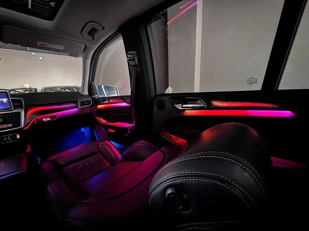 RHD Car Interior LED Lighting For Mercedes-Benz X166 RHD ML/GL/GLE/GLS 2012-2019 Models 64-color Symphony Ambient Lighting Kit