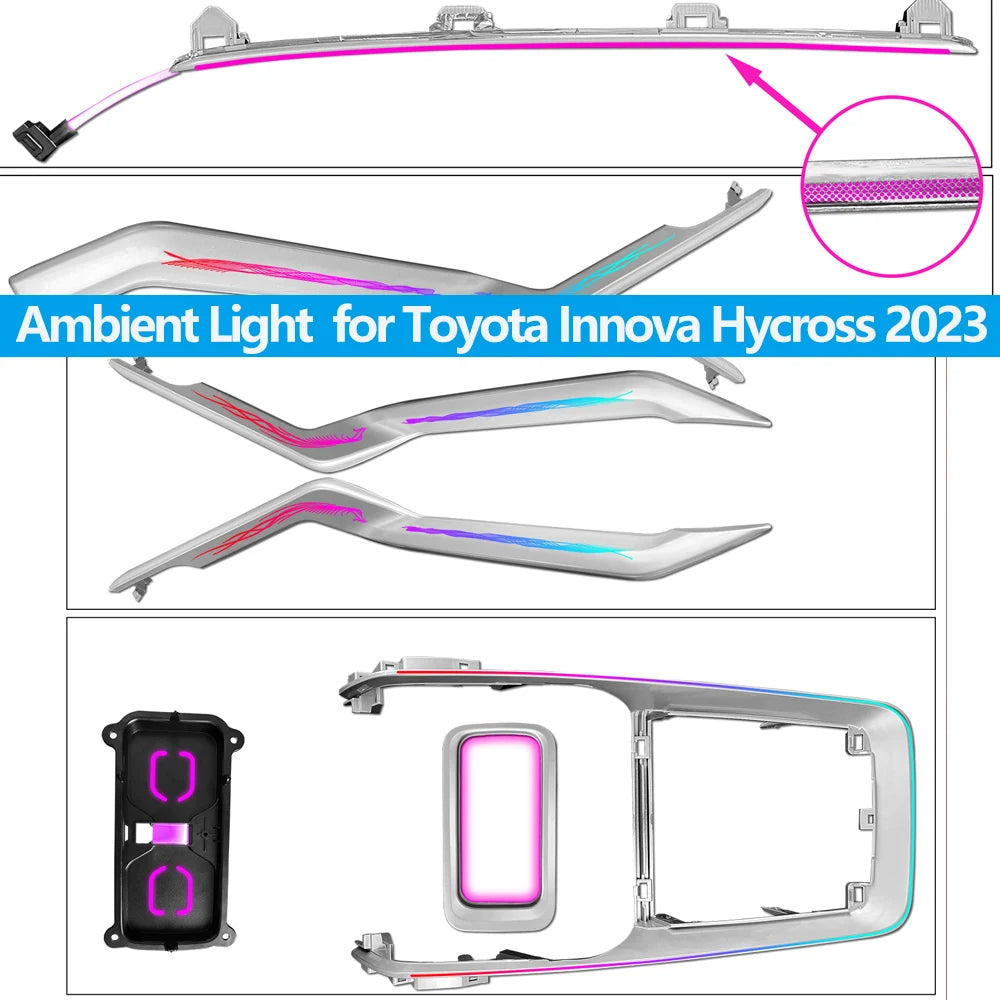 64 Colors Dynamic Ambient Light for Toyota Innova Hycross 2023 Car Interior LED Lighting Upgrade Accessories