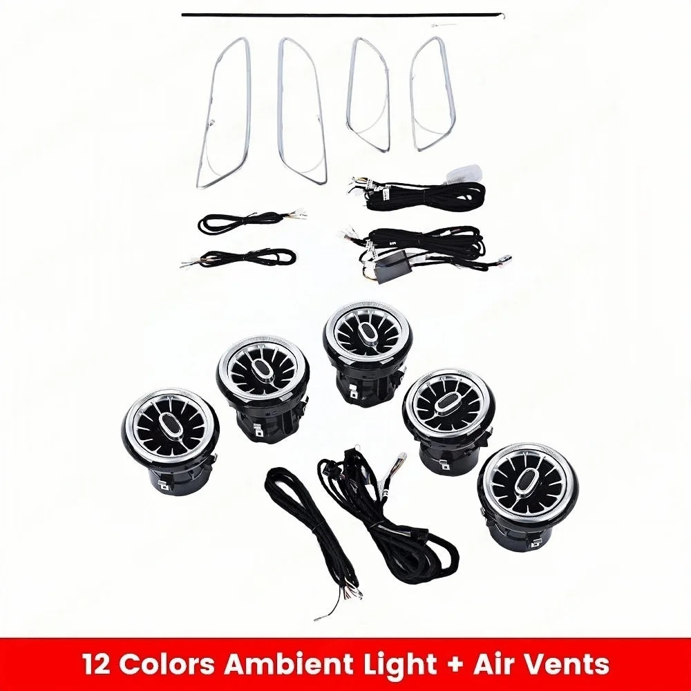 12/256 Colors W117 LED Ambient Light For Mercedes Benz A CLA GLA W176 W156 A45 CLA 45 AMG Bluetooth APP Air Vents Turbine Nozzle