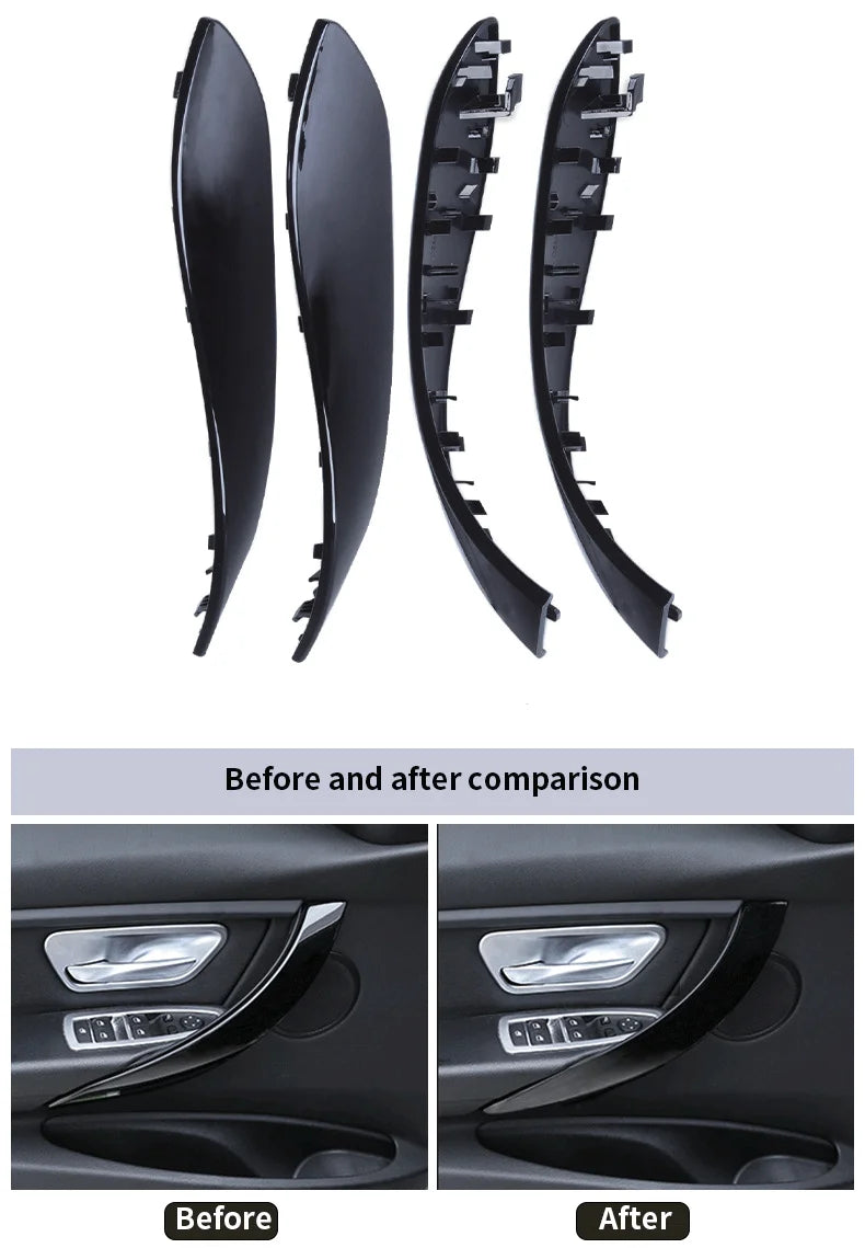 For BMW 3 4 Series F30 3GT F80 F31 F32 F33 F34 F35 F36 Inner Handle Outer Frame Carbon Fiber Cover 2012-2018 Accessories