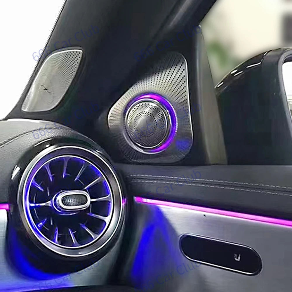 64-Colour 3D Rotary Tweeter For Mercedes Benz W177 W247 GLB GLA A Class Car LED Treble LoudSpeaker Horn Decoration Ambient light
