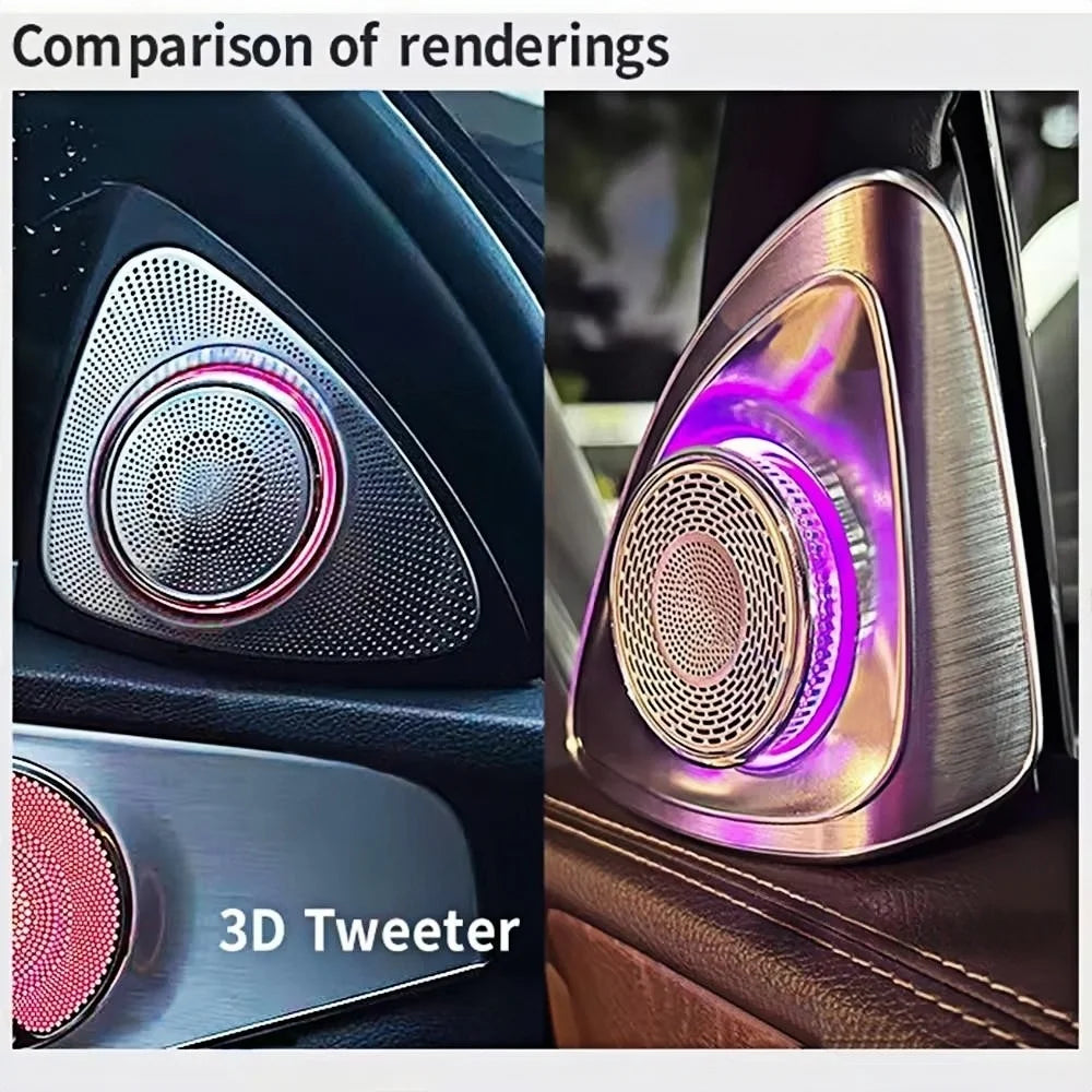 7/64 colors For Benz W222 S-Class S400 S450 Ambient Light 4D Rotary Speaker Atmosphere Lamp Air Vent Tweeter Car Interior Light