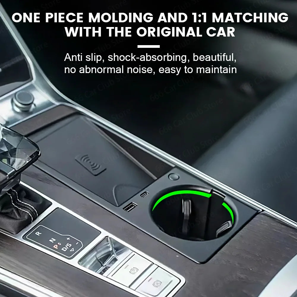 Original 30 color ambient light cup holder light for Audi A6 A7 C8 Wireless Charging Cup Light