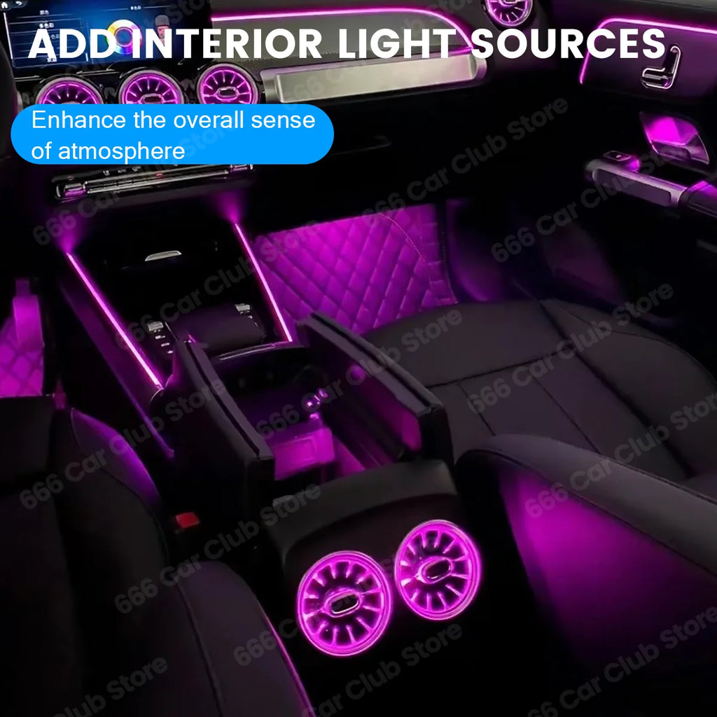 64 Colours LED Atmosphere lights For Mercedes Benz W247 GLB B Class Car RGB 4D Speaker Turbo Vent Decorative Ligh