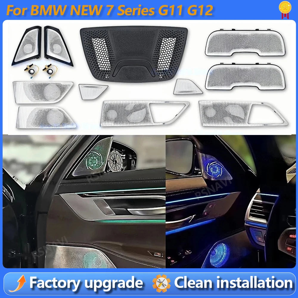 11 Colour LED Speaker Cover For BMW New 7Series G11 G12 Car Midrange Tweeter HiFi Music Stereo Horn Ambient Light Decorate Refit