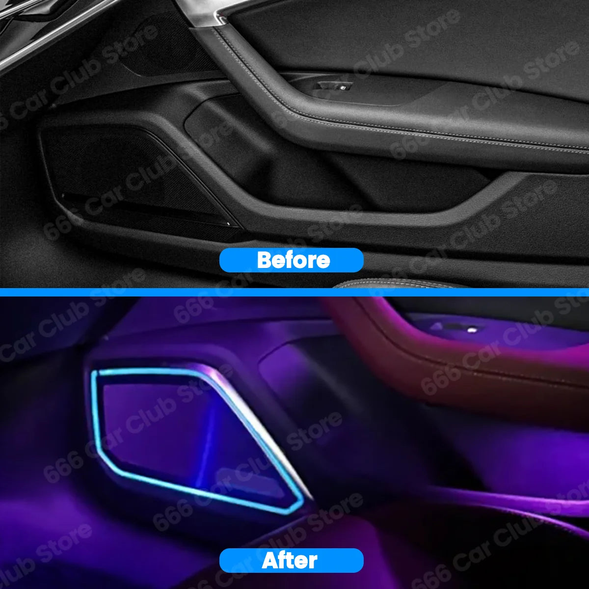 32 Colour Car LED Speaker Cover For Audi A6 A7 C8 RS6 RS7 Car Door Audio Decorative Lamp Ambient Light