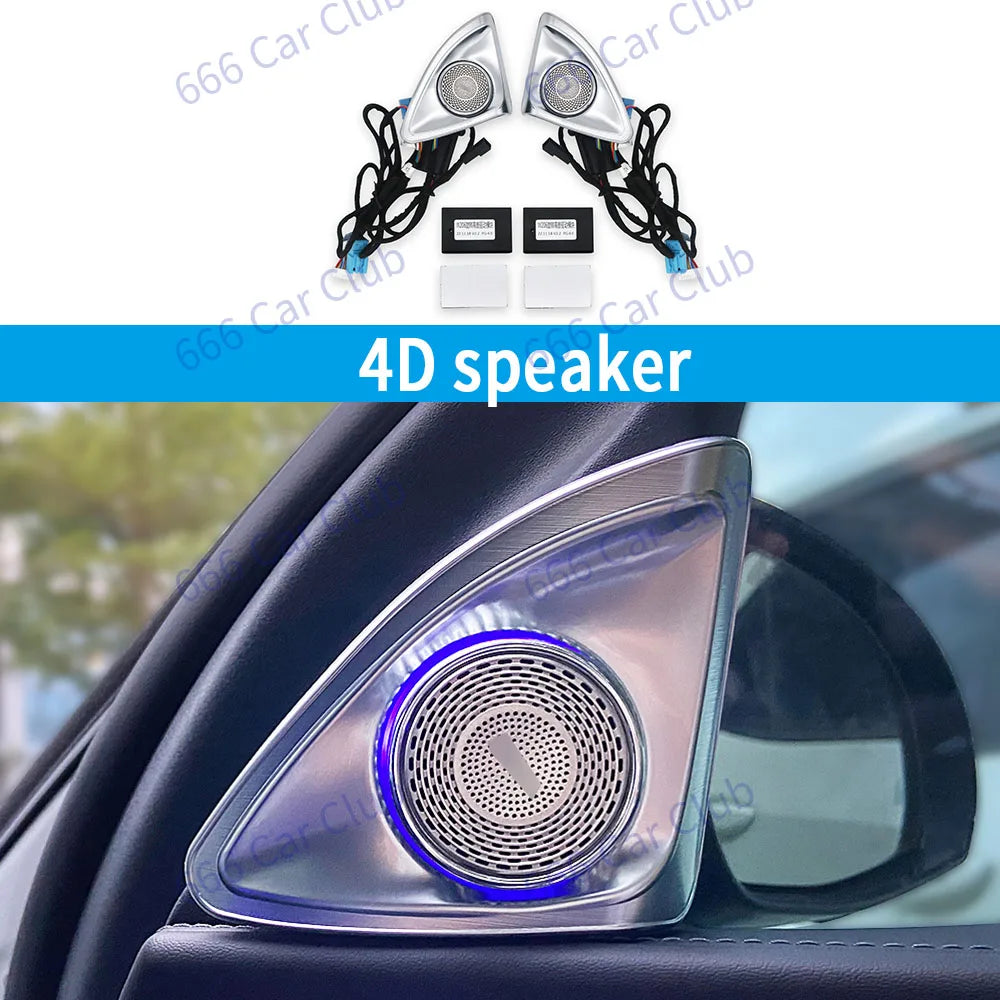 64 Color Ambient Ligh For Mercedes Benz W206 C-class Car LED Turbine Air Outlet Center Console Light Speake Cover Decorativ Lamp