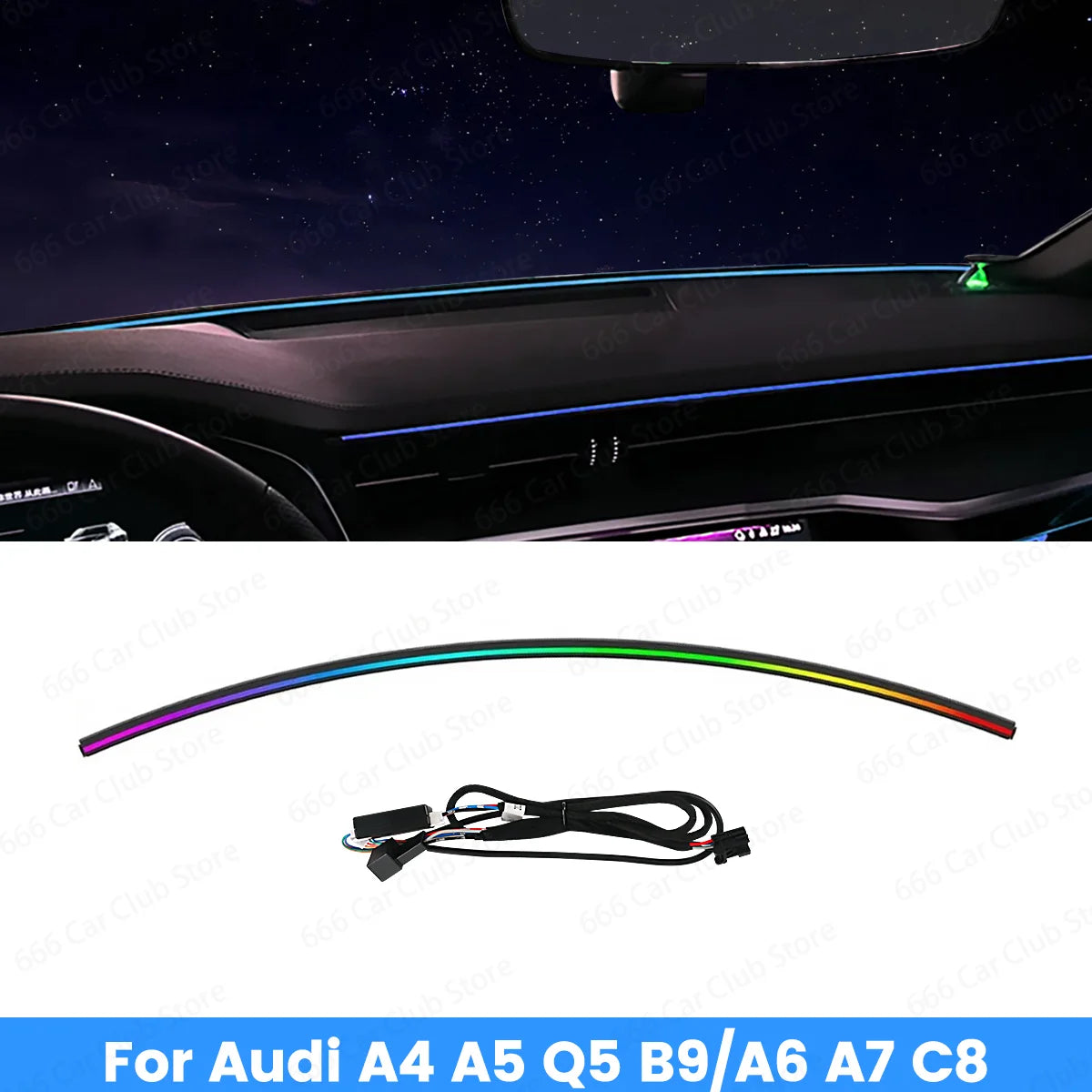 32 Colors LED Car Instrument Desk Lamp Adjustable Dimming for Audi A4 A5 Q5 B9 A6 A7 C8 Interior Lighting
