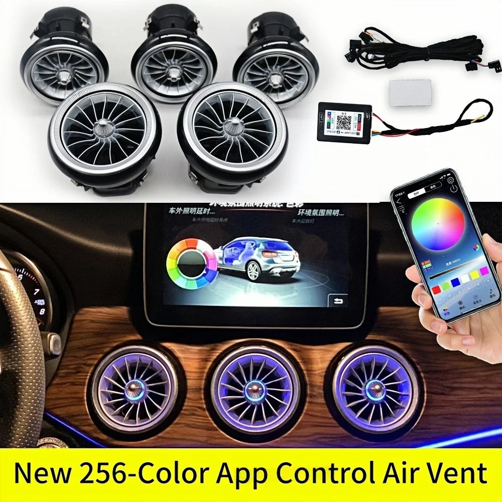 12/256 Colors Ambient Lights Led For Mercedes-Benz W176 X156 W117 W246 GLA CLA A Class Air Vents Turbine Nozzle Lamp Accessory