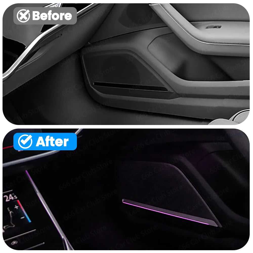 For Audi A6 A7 C8 LED Speaker Cover Door Audio Decorative Ambient Light Car Horn Trim Panel-Custom Fit for Enhanced Car Interior