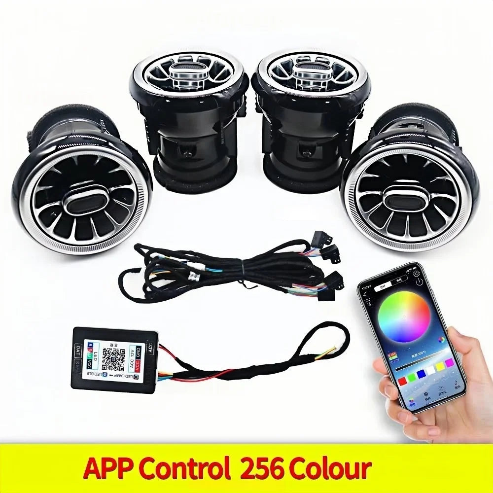 256 Colours Bluetooth APP Control For Audi A3 S3 RS3 8V 8Y 8P 2004-2020 Turbo Nozzle Ambient Light Dashboard Air Vent Turbine