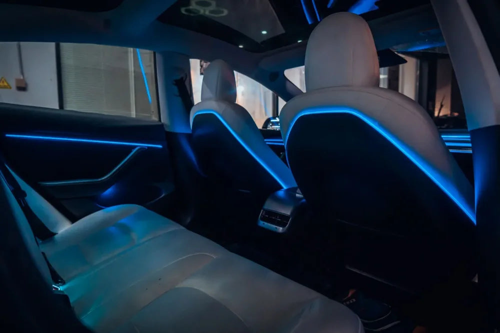 Car Interior Light Kit Upgrade for Tesla Model 3 Model Y 2021-2024 Models Featuring Dynamic Symphony Ambient Lighting