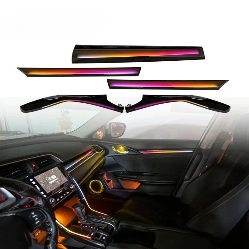 Auto Interior Lighting for Honda LHD/RHD Civic 10th Gen 2016-2021 Models 64-color Dynamic Symphony Ambient Lighting Kit