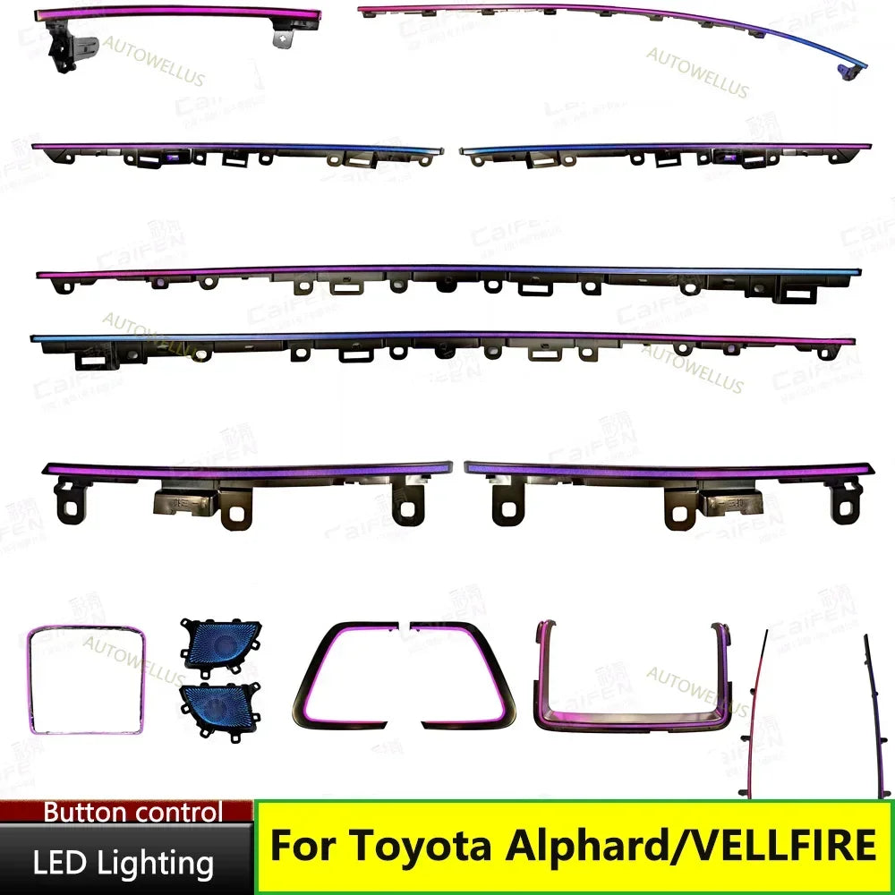 Auto AccessariesLHD/RHD For Toyota Alphard/VELLFIRE 40 Series 2023+ Dynamic Color Complete Set Of Interior Ambient Lights Led D
