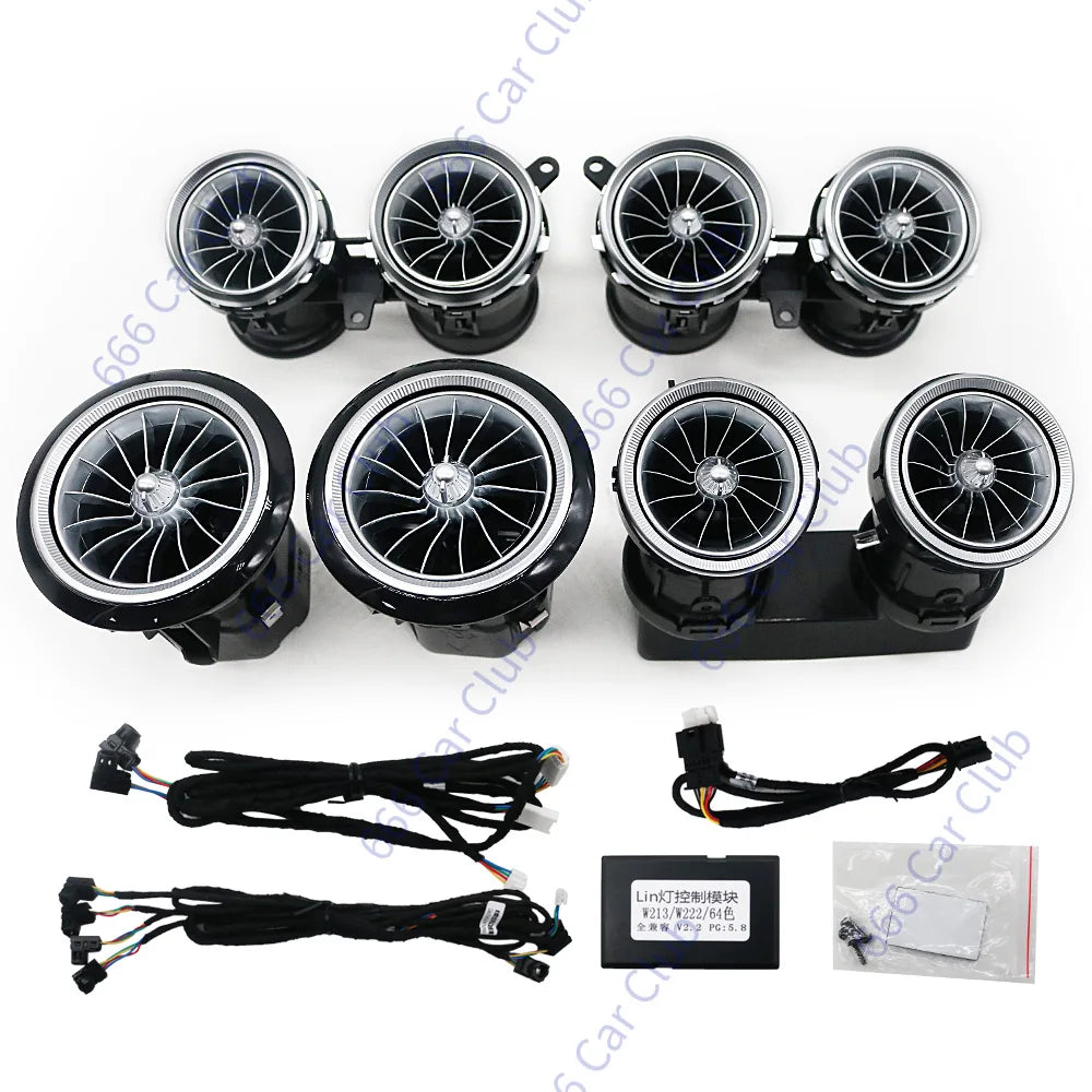 64 Colours LED Air Vents 3D Speaker For Mercedes Benz W213 E-Class E-Coupe E43 E53 E250 Interior Ambient Light Decorative Lamp