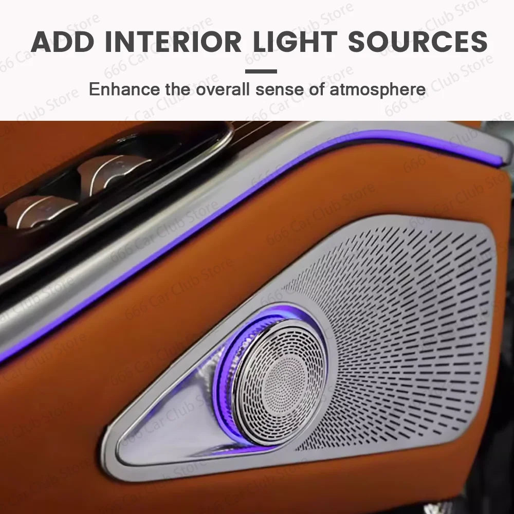 64 Colors Rear Door Tweeter Speaker For Mercedes Benz New S class W223 S450L Maybach Speaker 2021+  Atmosphere lights Decoration