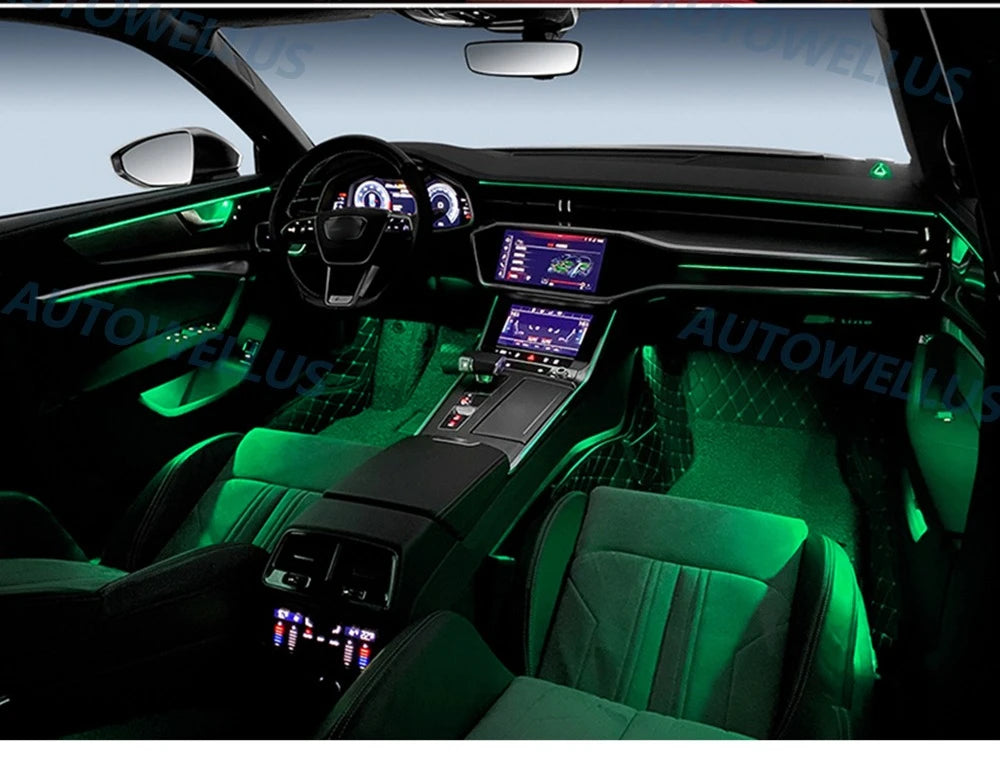 LED Ambient Light for Audi A6 A7 C8 2019-2025 Short-wheelbase 64 color dynamic Atmosphere door Lights Screen/Steering wheel