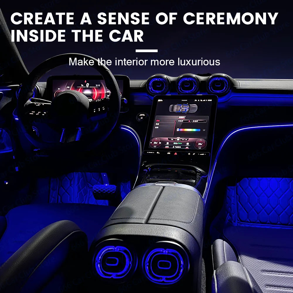 LED 64 Colour Active Style Ambient Lighting For Mercedes Benz C-Class W206 X254 GLC 2022+ Car Instrument Center Console Light