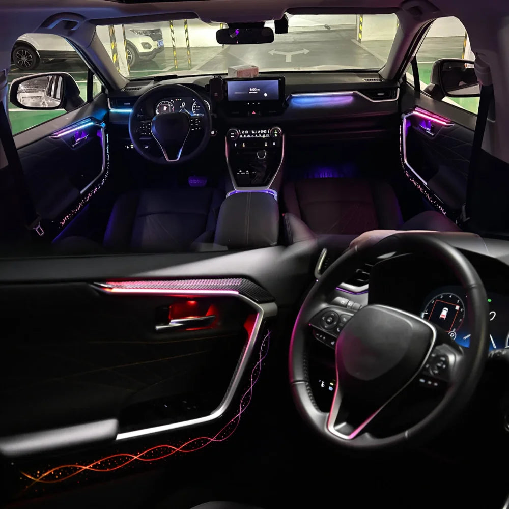 Auto Interior LED Atmosphere Lighting For Toyota RAV4 Wildlander 2020-2025 High-Quality 64-color Symphony Car Ambient Light