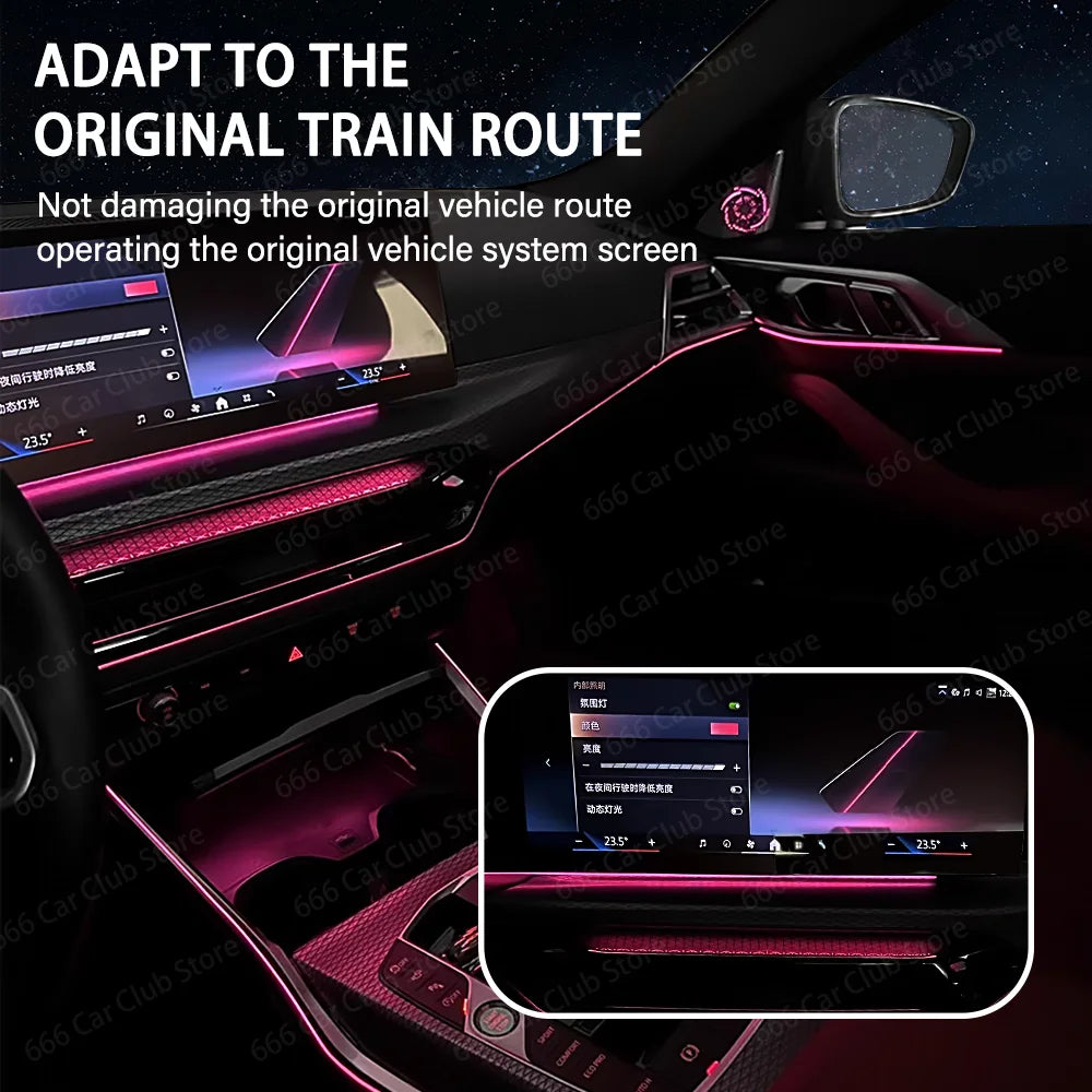 Adhesive Style Center Console Saddle Light For BMW New 3/4 Series G20 G26 G22 11 Color  Car Ambient Lighting Inside The