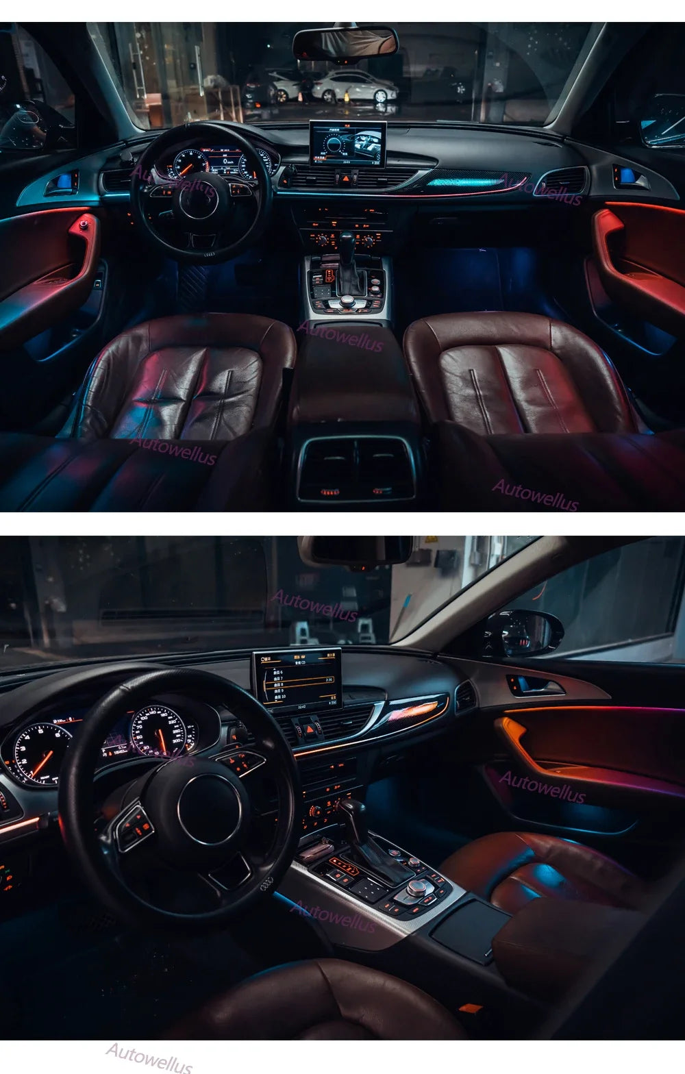 Automotive Inter LED Ambient Light  For Audi A6 C7 RS6 2012-2018  64 color dynamic Atmosphere door Panel Lights  APP control