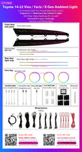 For Toyota Vios/ /Yaris 2014-22 LED dynamic Ambient light Door starry sky trim atmosphere modification Glaxy Rainbow Kit 21Led