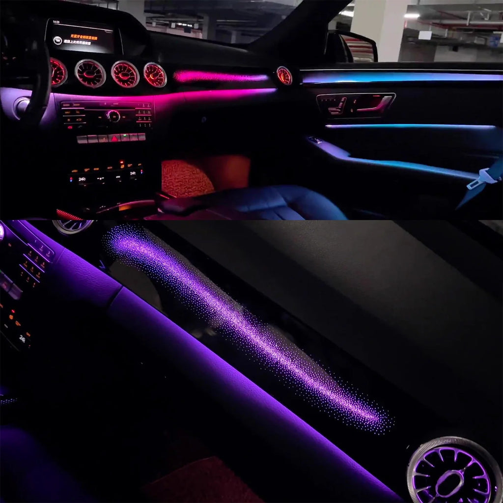 Car W212 64 Colors Ambient Lighting Kit For Mercedes Benz E-Class 2010 - 2015 Interior LED Air Vent Light Accessories