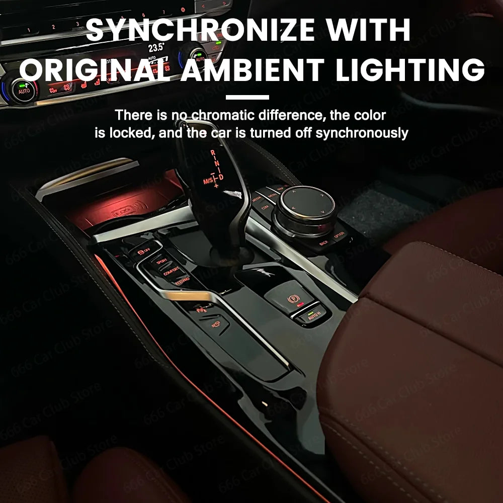 11 Color LED Center Console Ambient Light for BMW 5/6 Series X3 X4 iX3 G30 G31 G32 G01 G02 G08 Adjustable Mood Lighting