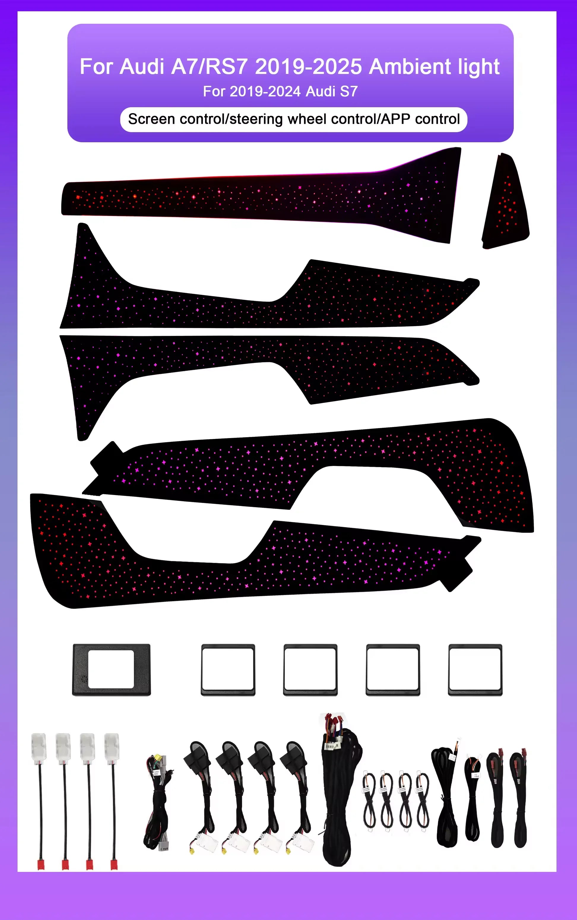 Car Led Ambient Light for Audi A6 C8 2019-2025 Model Perfect Instrument Short-axis Version Accessories Interior Decoration