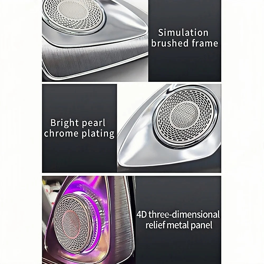7/64 colors For Benz W222 S-Class S400 S450 Ambient Light 4D Rotary Speaker Atmosphere Lamp Air Vent Tweeter Car Interior Light