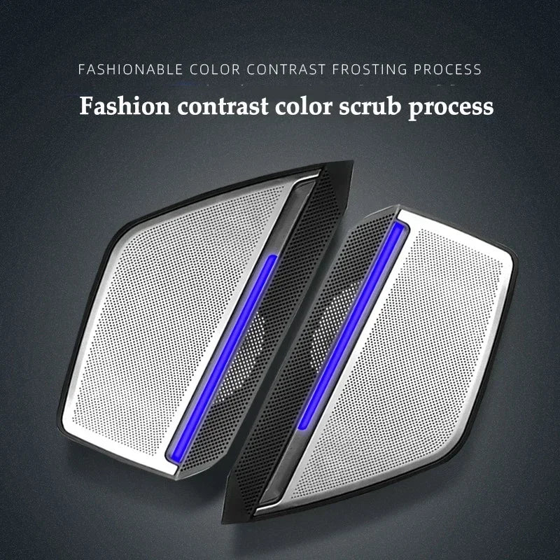 Auto AccessariesCar Door Horn Trim Panel Decorative Lamp Interior Ambient Lights 30 Colours LED Metal Speaker Cover For Audi A6