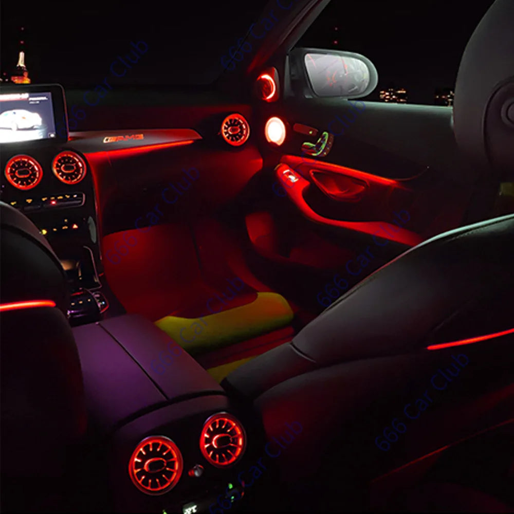 256 Color App Controls Atmosphere Lights For For Mercedes-Benz C Class Coupe W205 C43 C63 Car RGB LED Decorative lights